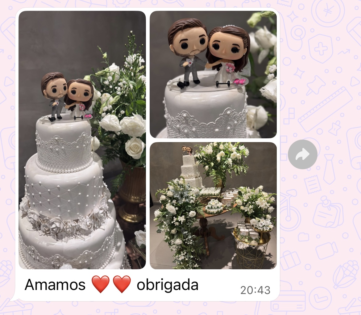 Topo de bolo de casamento personalizado Belah Biscuit